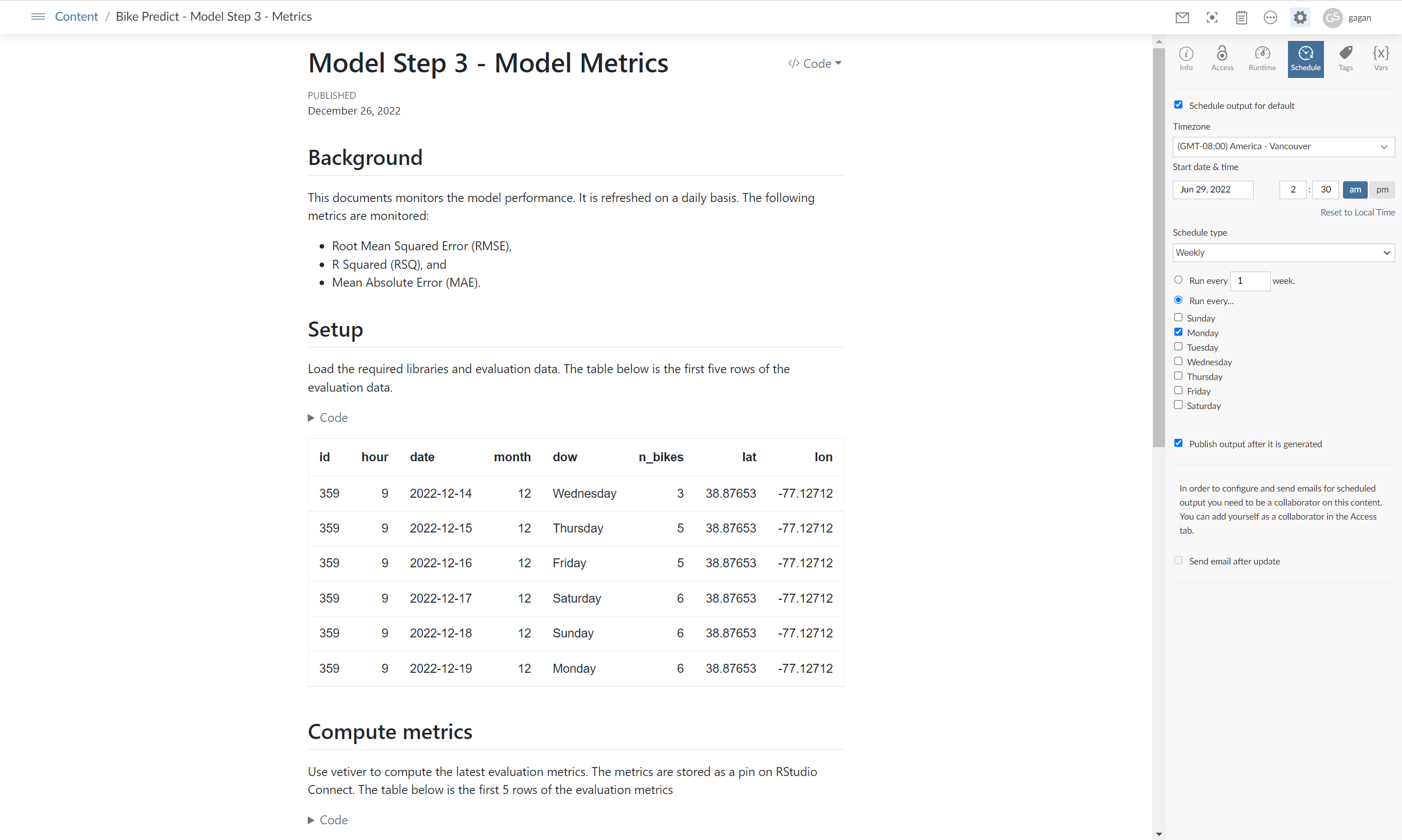 model monitoring script