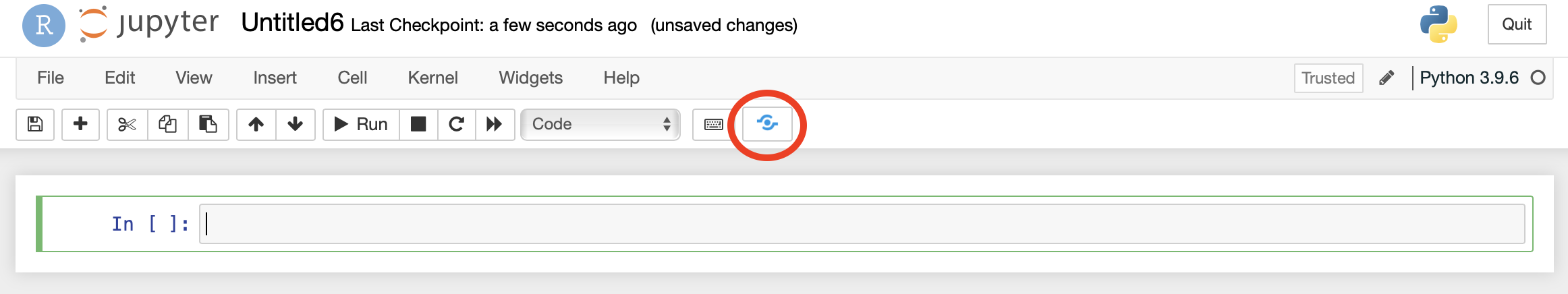 Screenshot showing the Push-button publish button in Jupyter Notebooks.